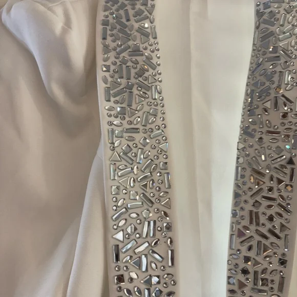 Fashion Nova White Pantsuit w/ Silver (crushed mirror look) XL - Picture 5 of 14